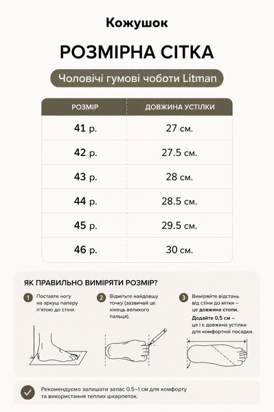 Чоловічі вкорочені гумові чоботи Litman Чорні L-755-BRG фото